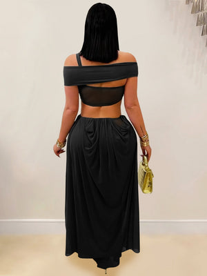 Gauze Sexy Bare Waist Parties Maxi Dresses