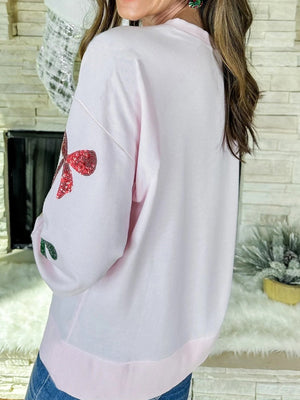 Christmas Bow Sequins And Glitter Sweatshirts&Hoodies