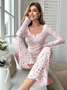Floral Print Long-sleeved Loungewear Set