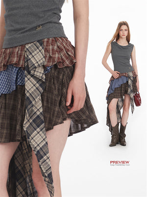 Liber Summer Women's Plaid Skirts
