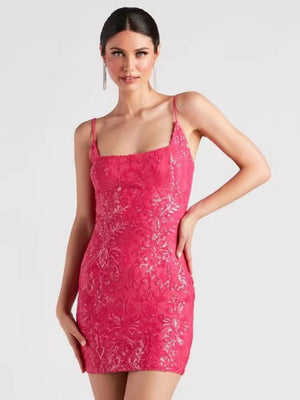 Sequins Backless Sexy Camisoles Formal Dress Mini&Short Dresses