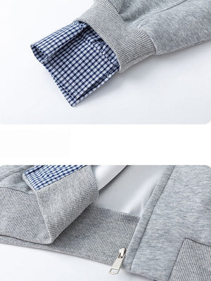 Veste à carreaux à effet superposé et coupe nette