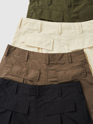 Fine Check Loose-fit Tooling Wide-leg Cargo Trousers