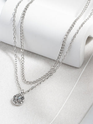 Diamond-set Multi-layered Pendant Necklace