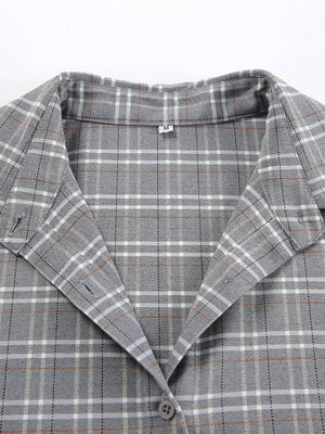 Liber Autumn Women's Buttons Plaid Shirts