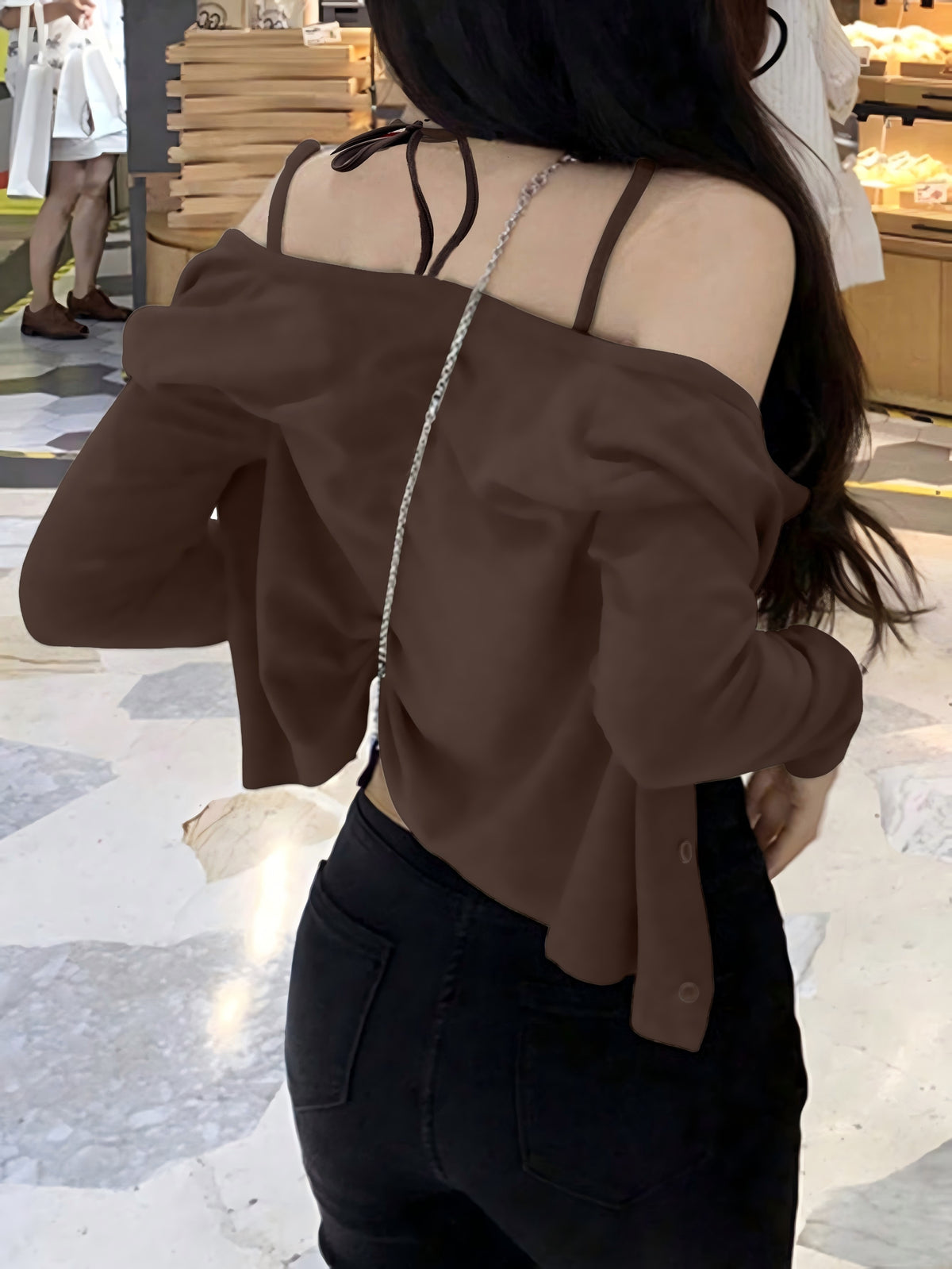 Button-down Cardigan Jacket And Camisole Two-piece Set