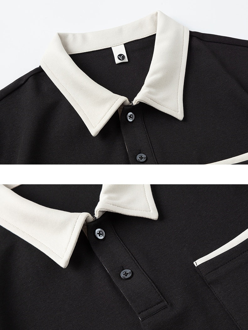 Color-blocked Leisure Polo Shirt