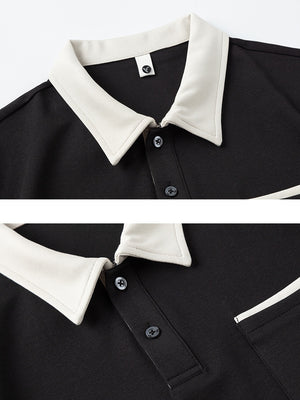Color-blocked Leisure Polo Shirt