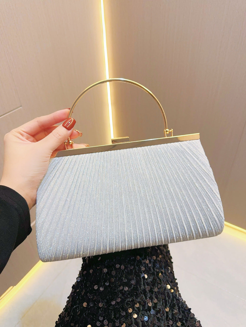 Liber Four Seasons ACC Sequined Small Square Bag