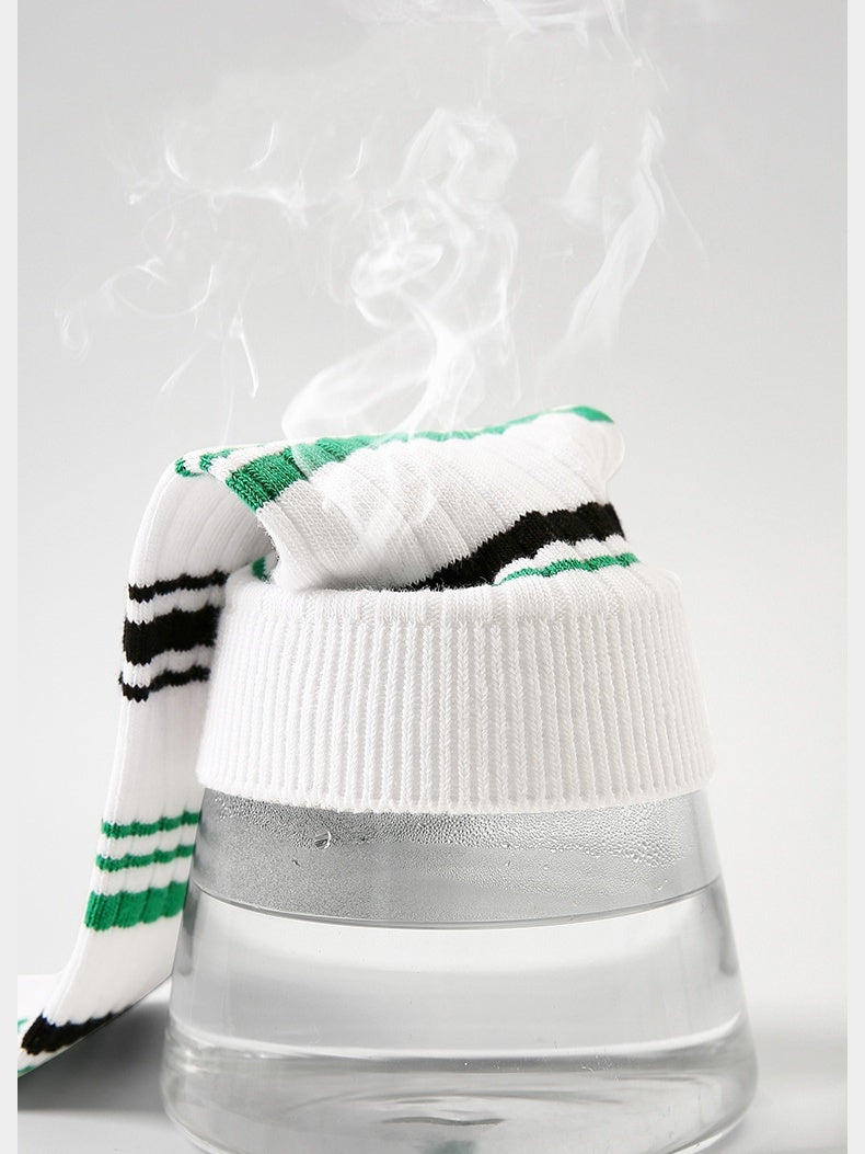 Chaussettes classiques à rayures et lettres, lot de 3