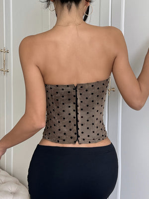 Polka Dot Strapless Top