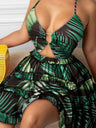 Sexy Cutout Halter Neck V-neck Short Dress