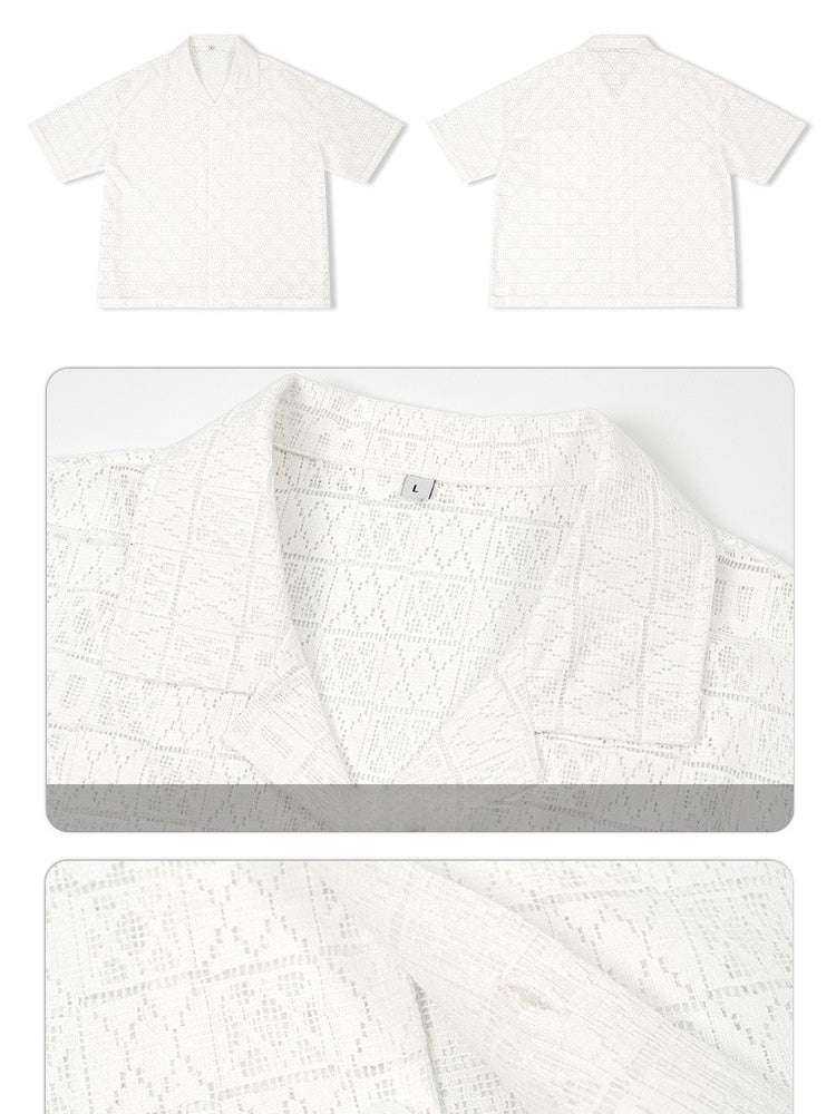 Liber Summer Men's Button placket Solid Color Shirts