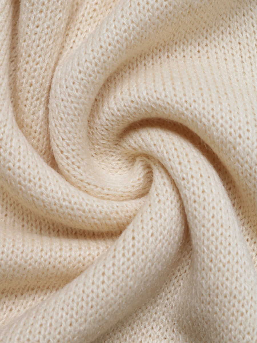 Women's Long sleeve Bear apricot button knitted cardigan
