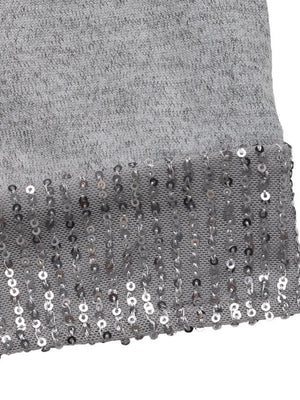 Crew Neck Style Sequins Splicing Parties Grace Leisure Hip-hugging Mini&Short Dresses