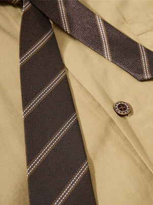 Liber Autumn Neutral wear Tie Plaid Shirts