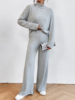 Sweaters Loose Trousers High Collar Two-piece Suit