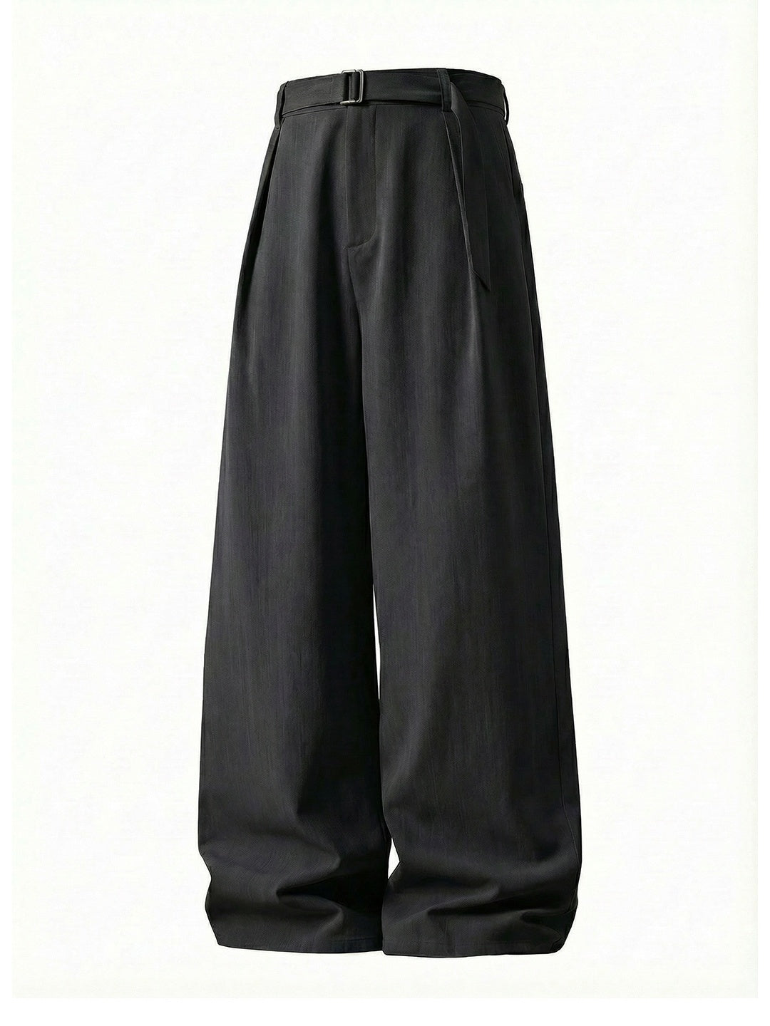 Micro-wrinkle Skin Adjustable Belt Straight-fit Dress Pants