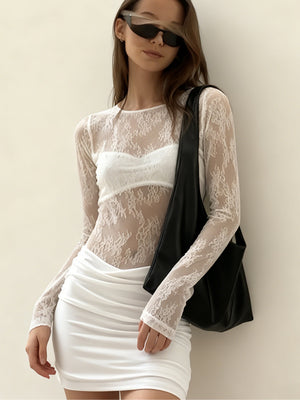 Mesh Lace Splicing Bodycon Dress Mini&Short Dresses