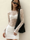 Mesh Lace Splicing Bodycon Dress Mini&Short Dresses