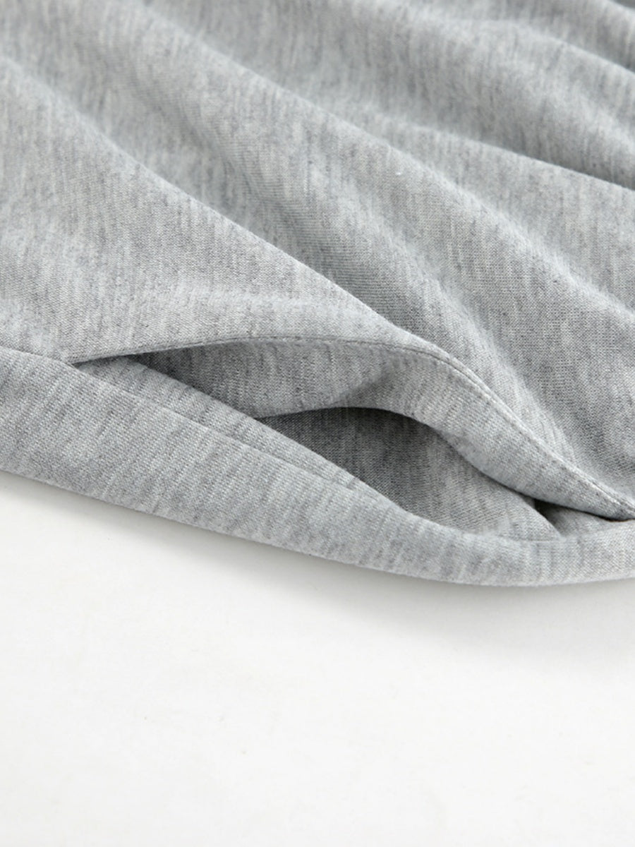 Pullover sweatshirt Gray straight-leg trousers two-piece suit