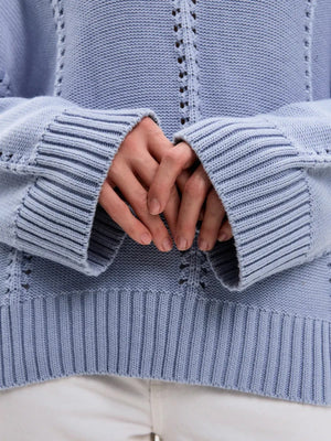 Liber Crew Neck Thread Solid Color Cardigans