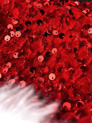 Christmas Sequined Plush Dress Hats Belts Multi-piece Sets