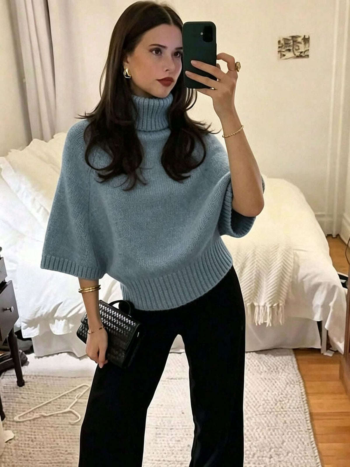 Autumn And Winter High-neck Loose Knit Sweater