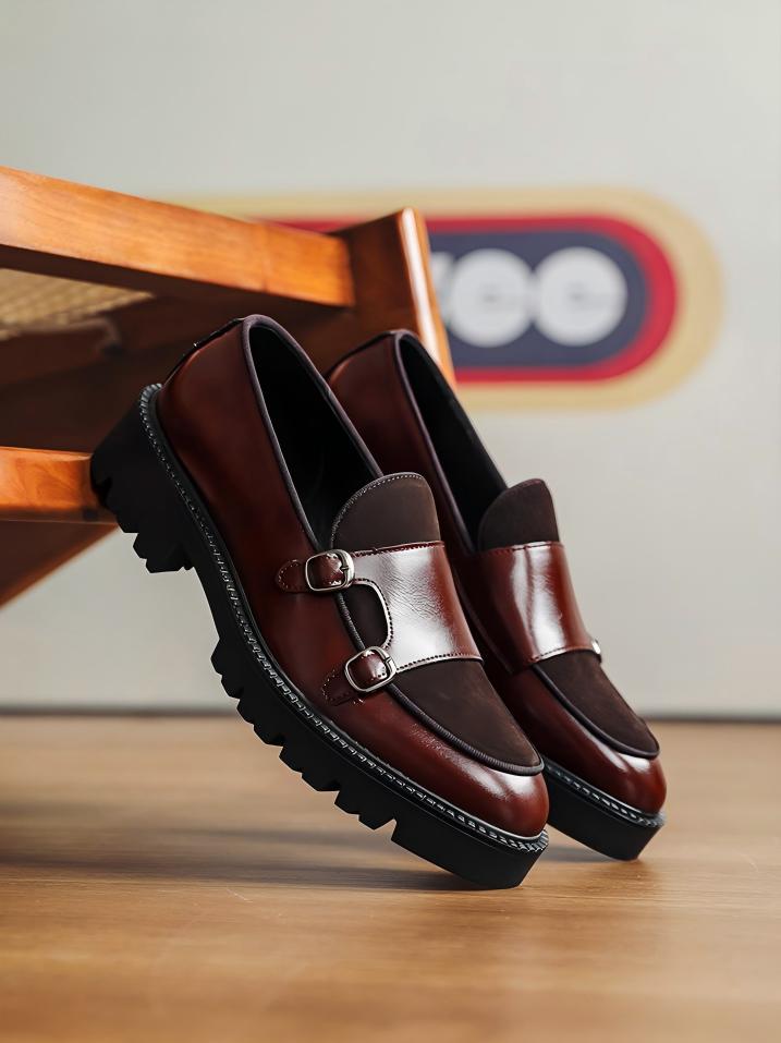 Patchwork Platform Slip-on Loafers