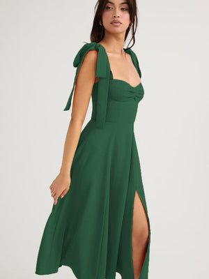 Maxikleider für Brautjungfern und Cocktailpartys mit Schnürung und Schlitz