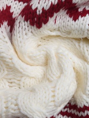 Ethnic Style Pullover Knitwear Keep Warm Crew Neck Christmas Sweater