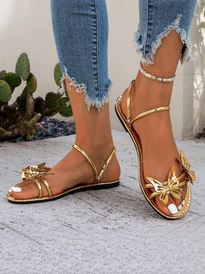 Butterfly Strappy Flat Sandals