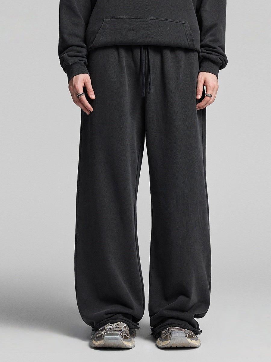 Hooded Loose Washing Water Old Solid Color Leisure Sweatshirts&Hoodies Set