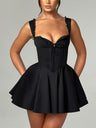 Lace Patchwork Strappy Slip Dress Waist-cinching And Backless Mini&Short Dresses