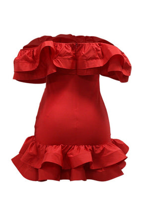 3D-Blumen, schulterfreies, trägerloses Top, plissierte Mini- und Kurzkleider zum Valentinstag