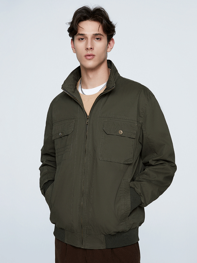 Thin Stand Collar Personality Outdoor All-match Work Jacket