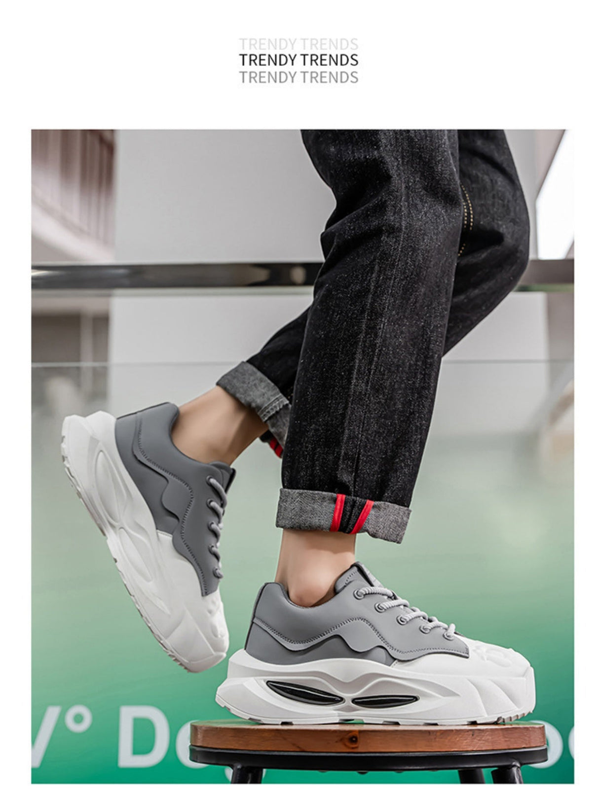 Liber Four Seasons Colorblock Thick-soled Men's Casual Sports Shoes