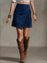 Temperament Grace Commuting Suede Tassel Skirts