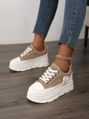 Colorblock Thick-Sole Women's Casual Sneakers