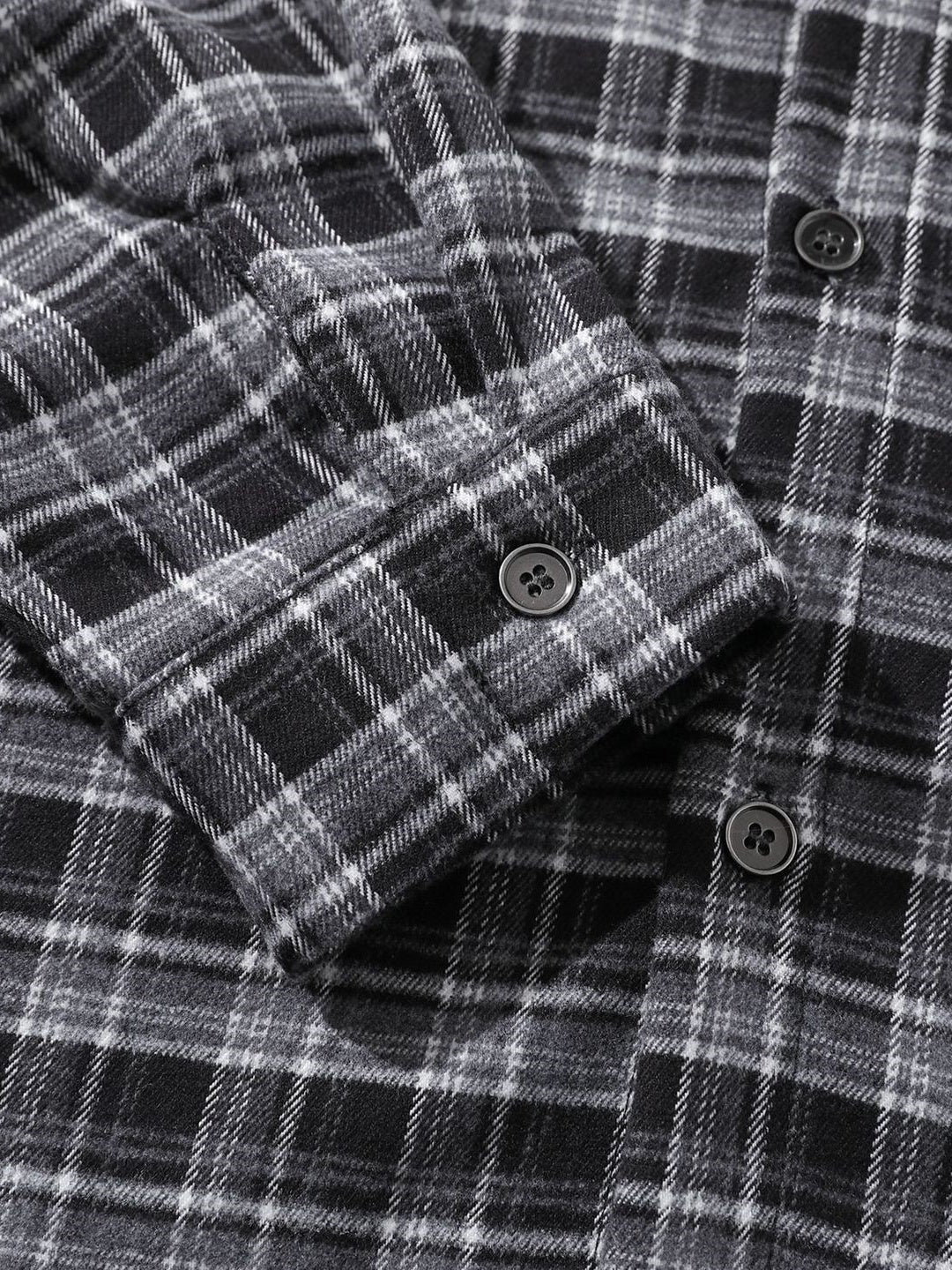 Liber Autumn Neutral wear Beading Plaid Shirts