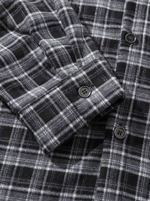 Liber Autumn Neutral wear Beading Plaid Shirts