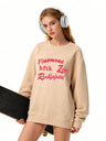 Valentine Gift Loose-fit Warm Letter Print Sweatshirts