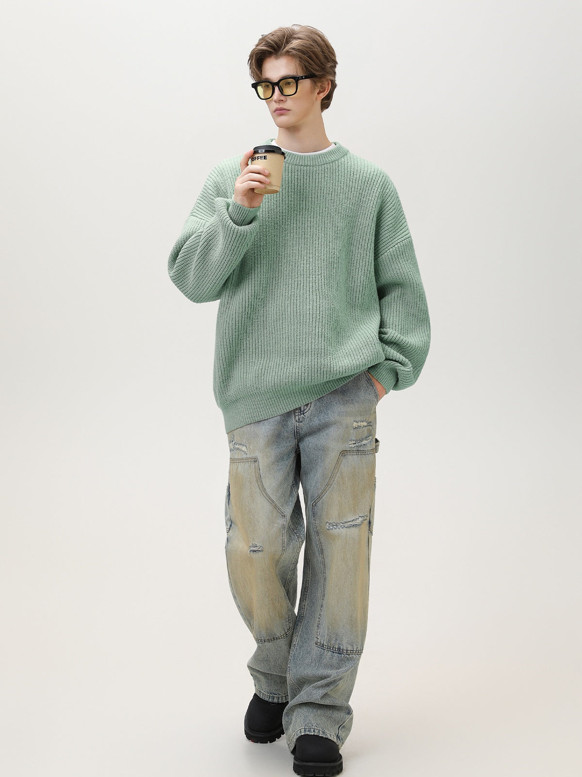 Liber Autumn Neutral wear Knitting Sweaters