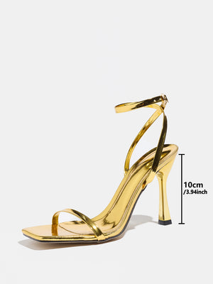 Metallic High-heeled Sandals