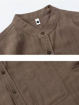 Imitation Linen Three-quarter Sleeves Shirts