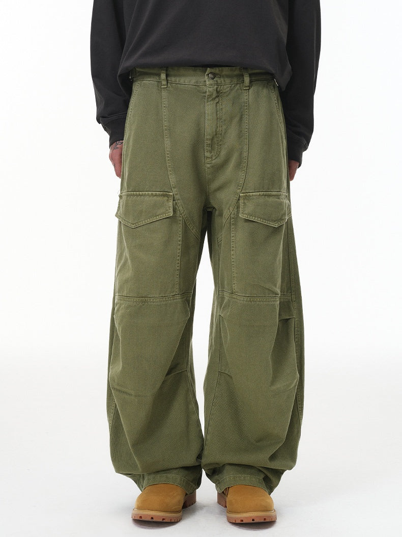 Liber Autumn Neutral wear Solid Color Cargo Trousers
