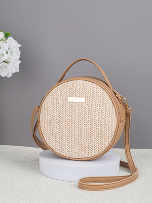 Vacation Straw Round Crossbody Bag