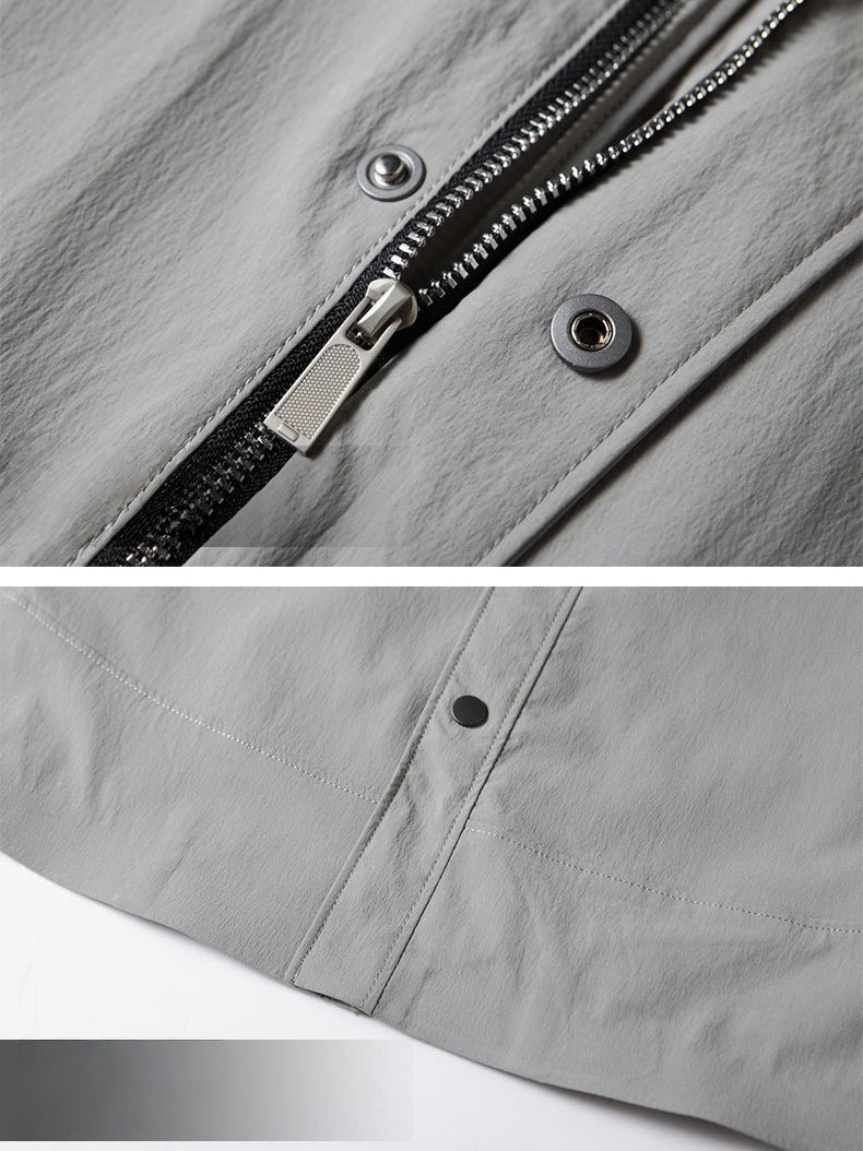 Business 4-Way Stretch Stand-Collar Zip-Up Lightweight Jacket