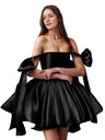 Strapless Satin Evening Dress