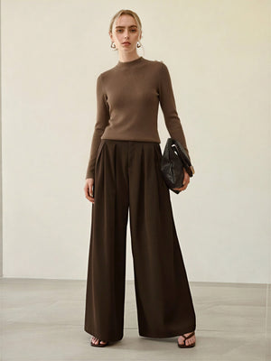 100% Merino Cotton & Wool Seamless Turtleneck Sweater